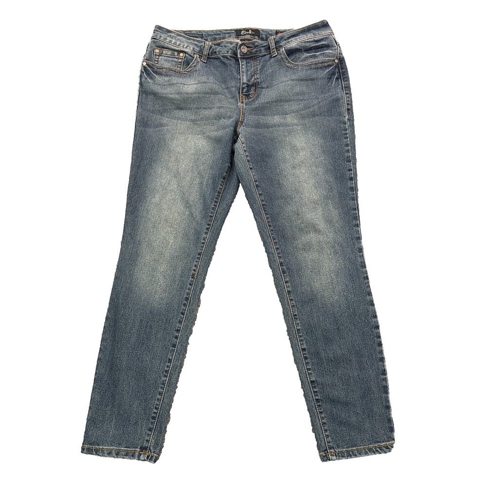 Earl Jeans Womens Size 12 Skinny Ankle Blue Stretch Denim Jeans Mid Rise